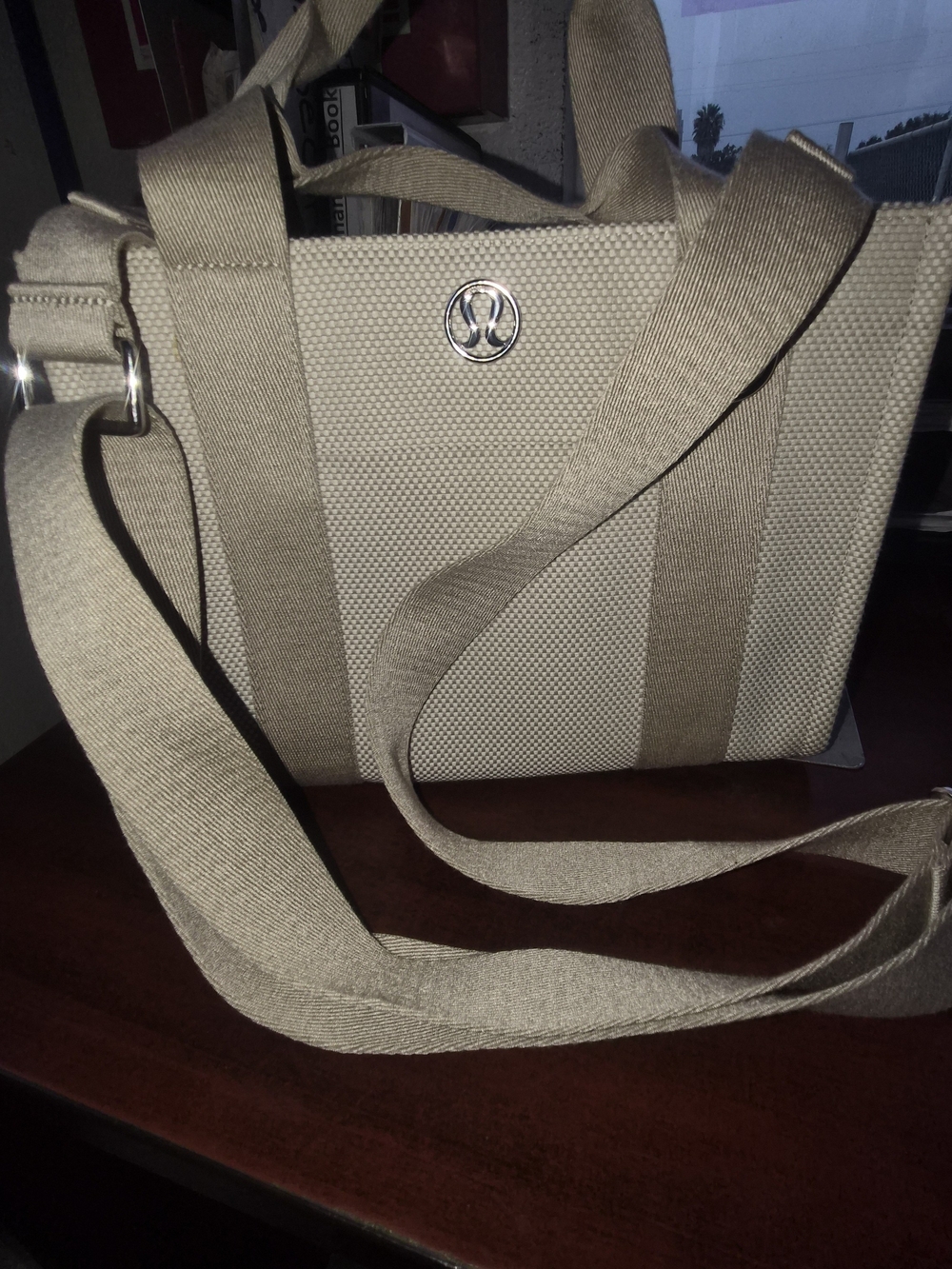 lululemon athletica Beige Canvas Crossbody Tote
